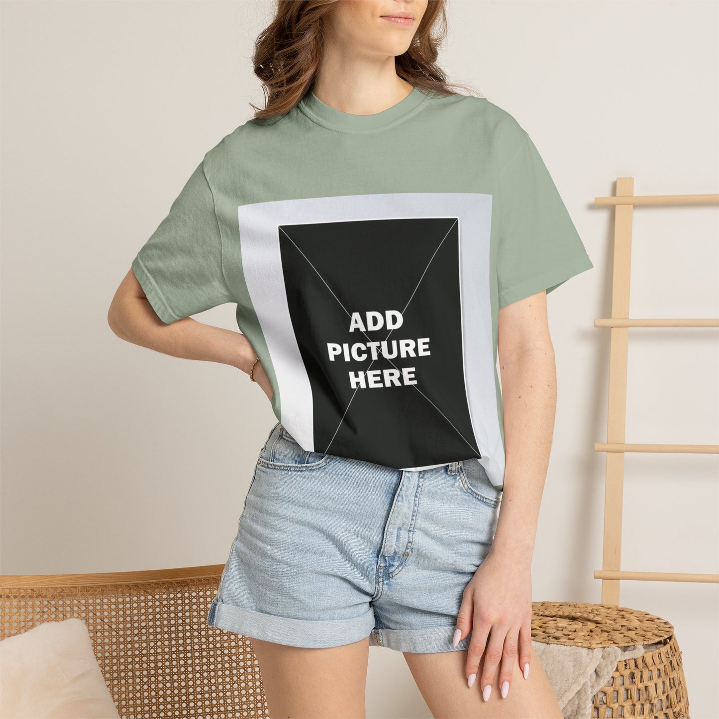 Photo-Print T-Shirt — Customizable "Add Picture Here" Graphic Tee