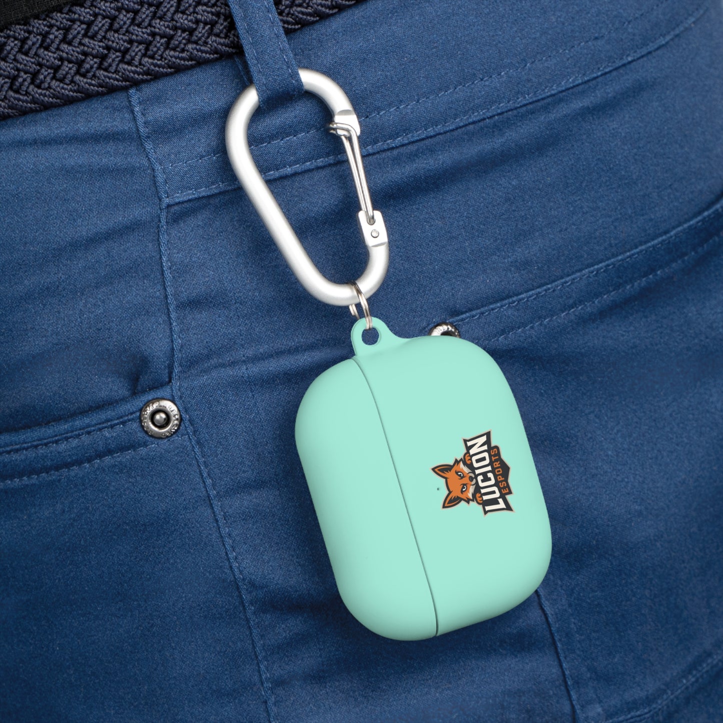 Lucion Esports AirPods Case Cover — Protective Silicone Case with Carabiner