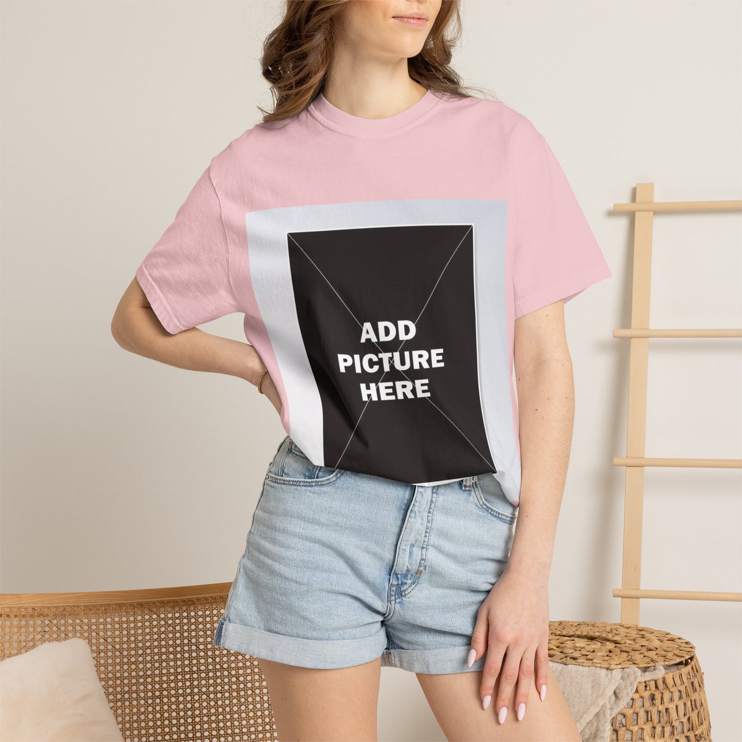 Photo-Print T-Shirt — Customizable "Add Picture Here" Graphic Tee