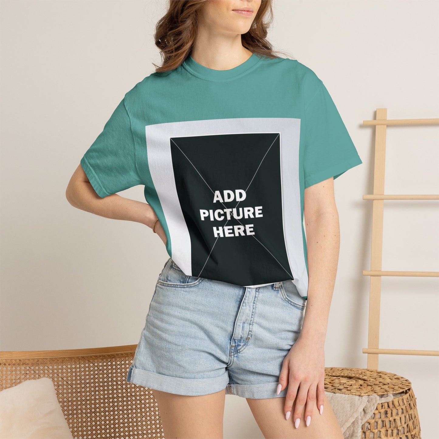 Photo-Print T-Shirt — Customizable "Add Picture Here" Graphic Tee