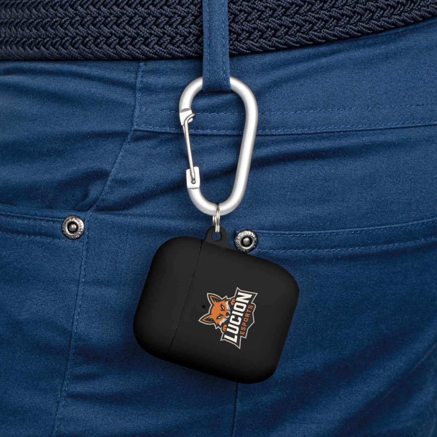 Lucion Esports AirPods Case Cover — Protective Silicone Case with Carabiner