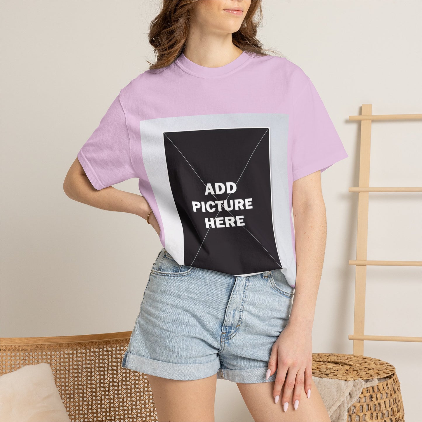 Photo-Print T-Shirt — Customizable "Add Picture Here" Graphic Tee