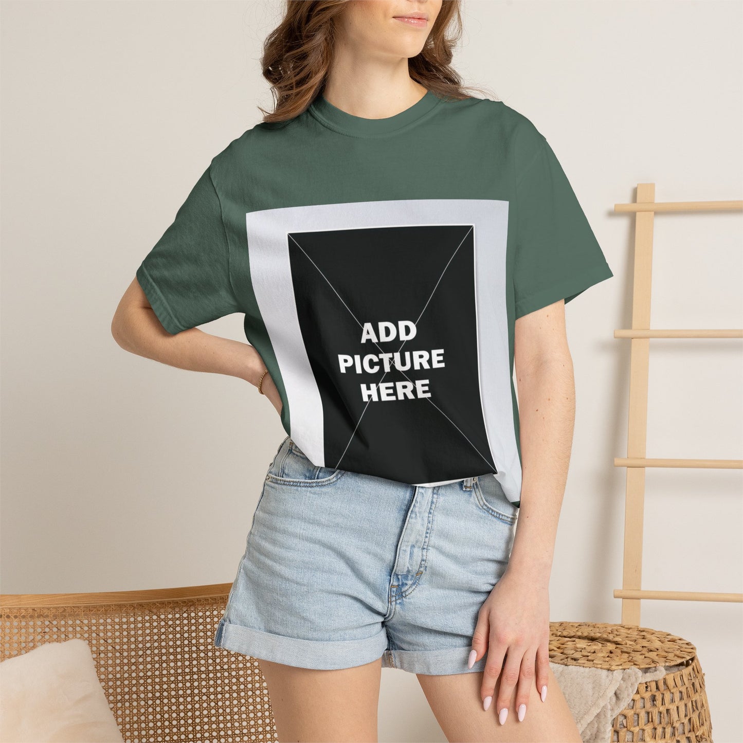 Photo-Print T-Shirt — Customizable "Add Picture Here" Graphic Tee