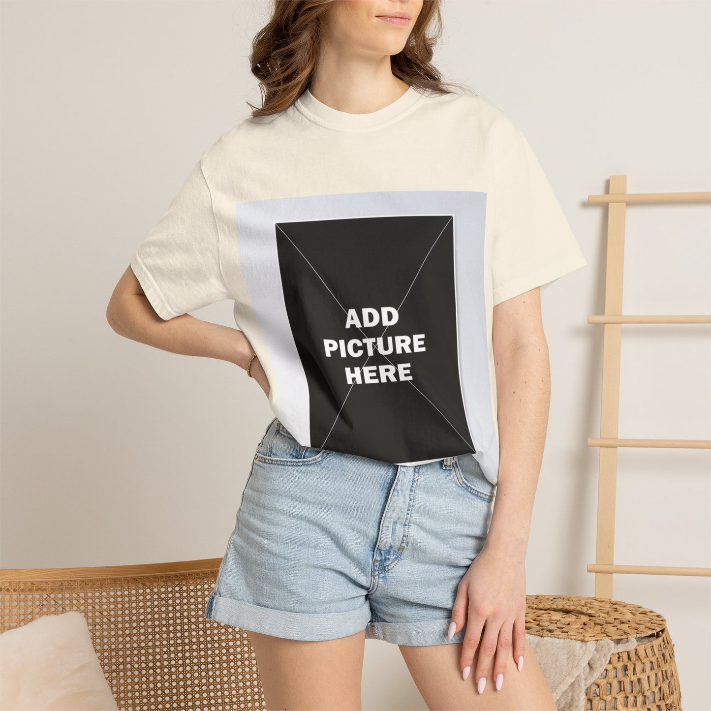 Photo-Print T-Shirt — Customizable "Add Picture Here" Graphic Tee