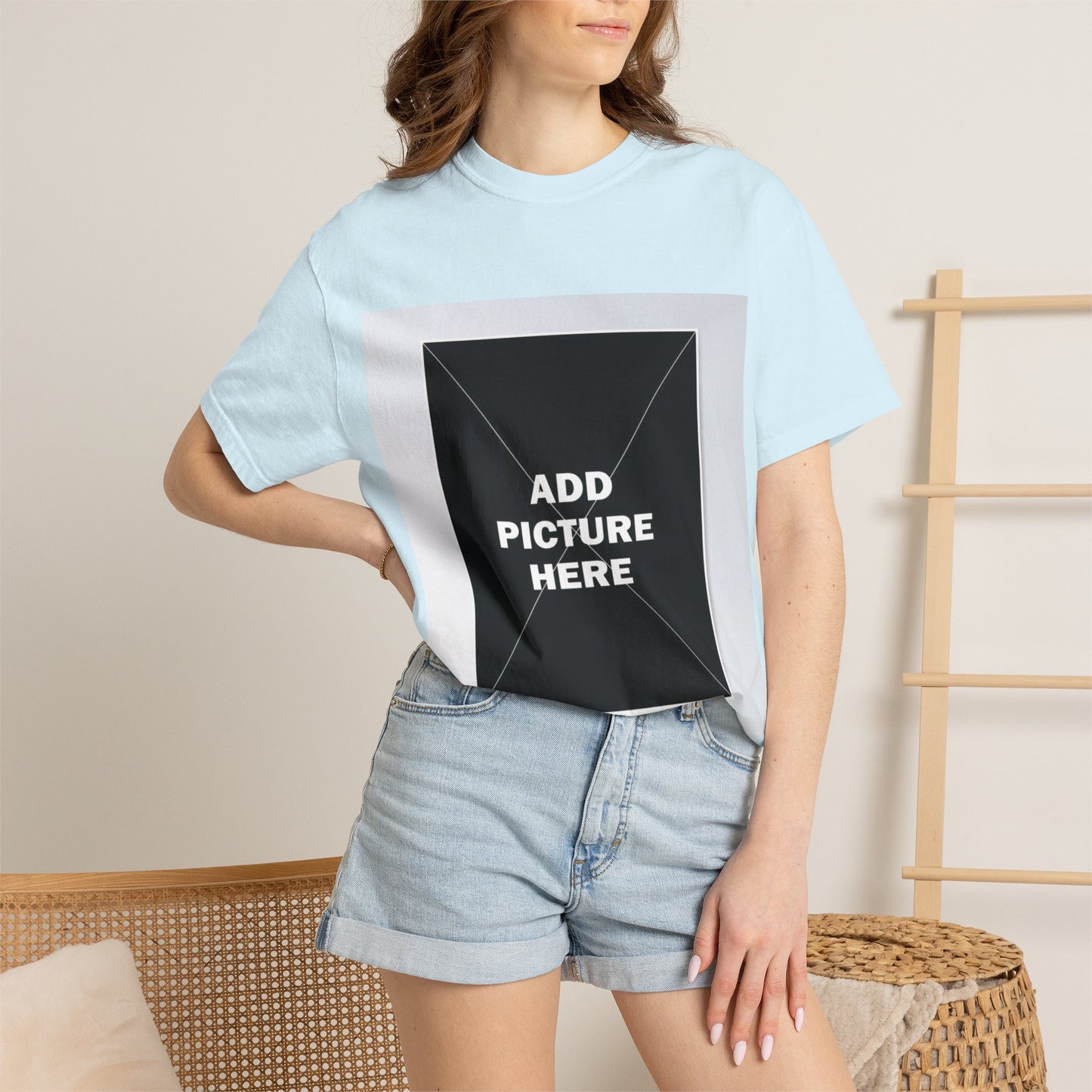 Photo-Print T-Shirt — Customizable "Add Picture Here" Graphic Tee