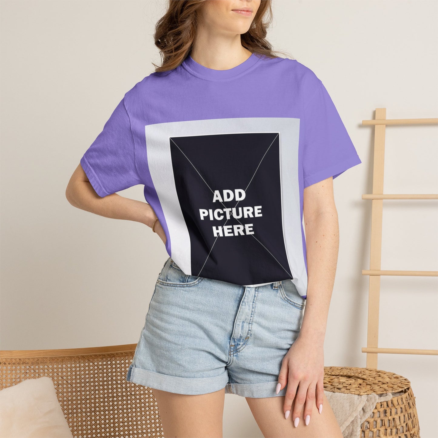Photo-Print T-Shirt — Customizable "Add Picture Here" Graphic Tee
