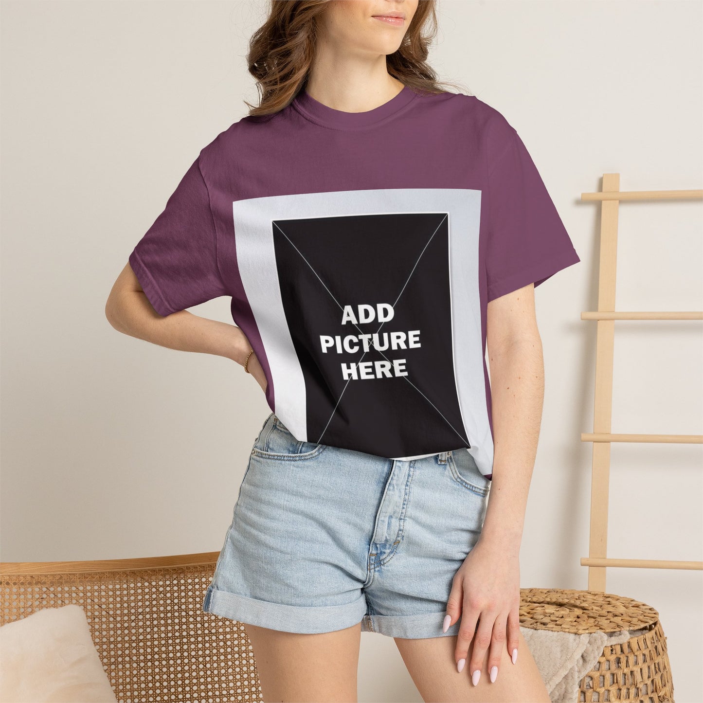 Photo-Print T-Shirt — Customizable "Add Picture Here" Graphic Tee