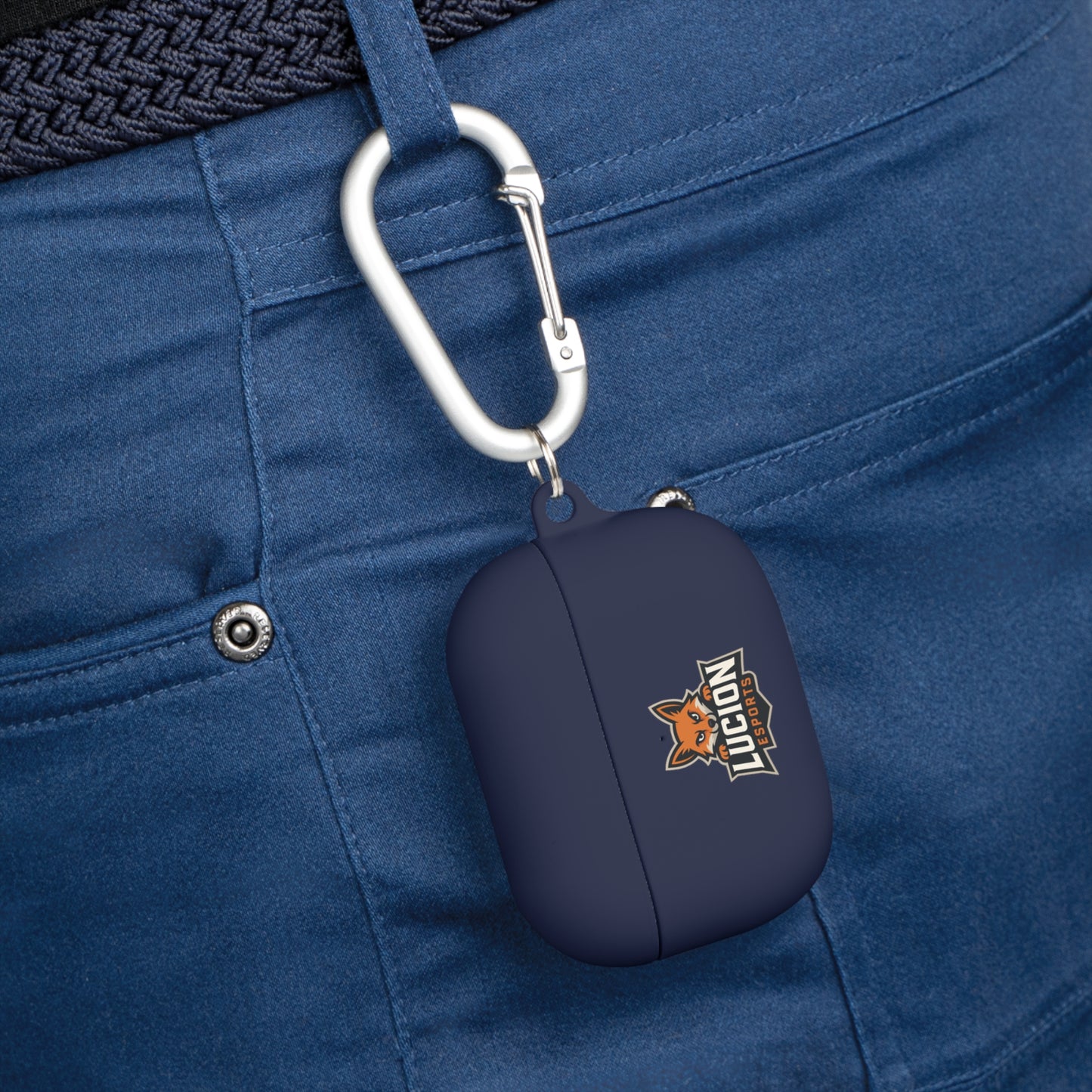 Lucion Esports AirPods Case Cover — Protective Silicone Case with Carabiner