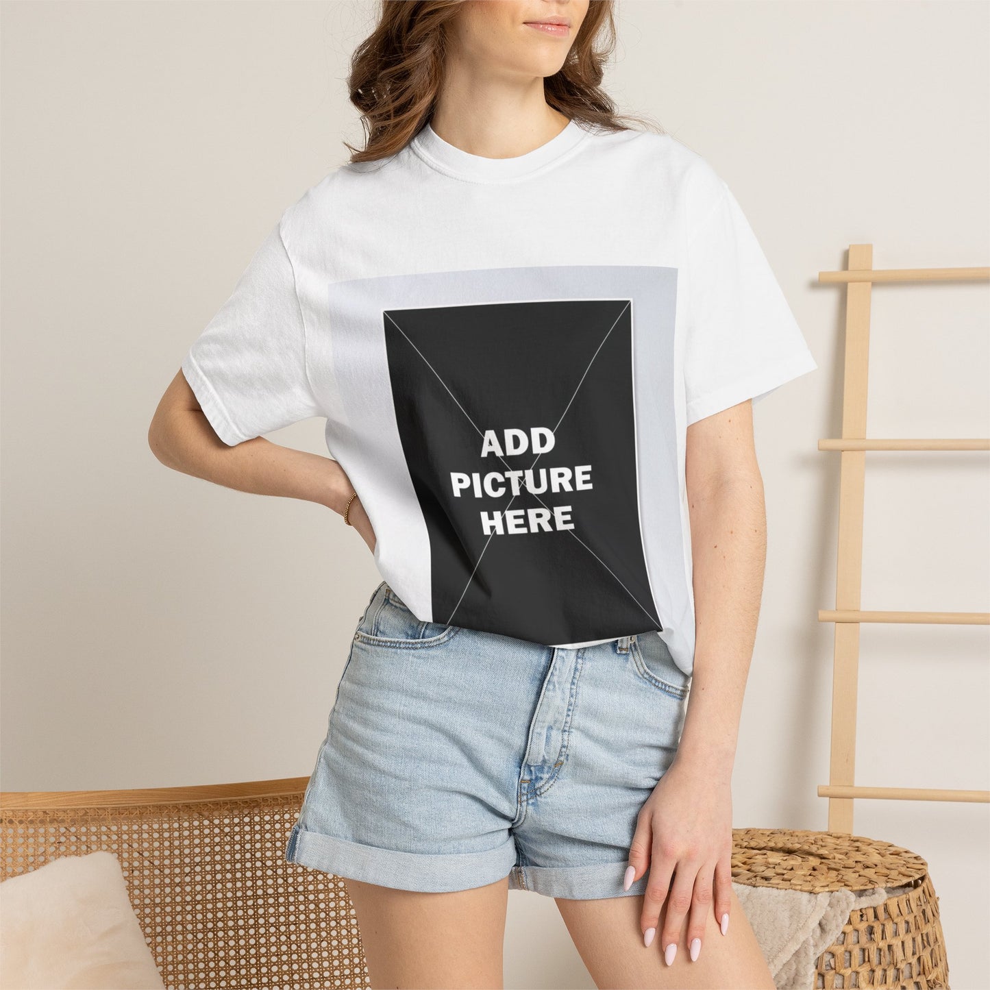 Photo-Print T-Shirt — Customizable "Add Picture Here" Graphic Tee